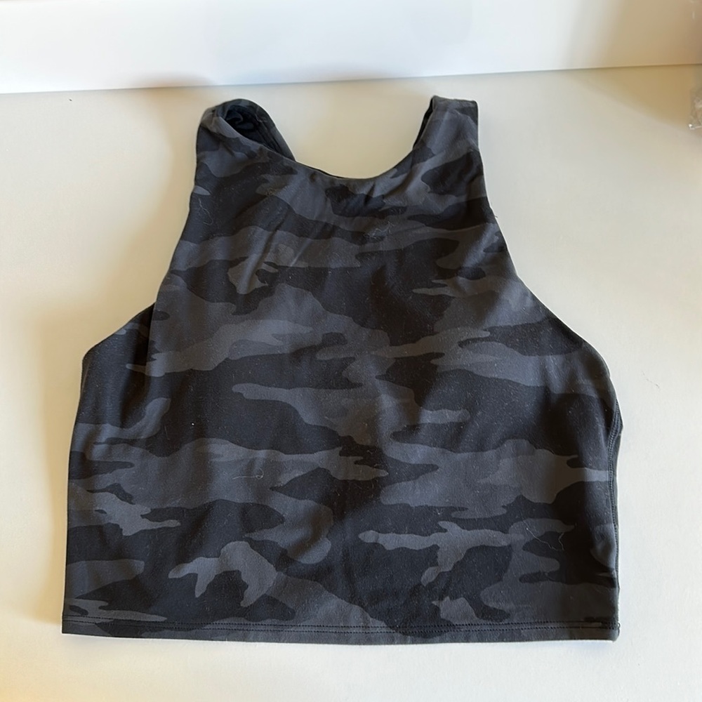 Athleta cross racerback tank dark camo size small